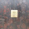 Hand Painted Storage Cabinet - 2 Door - Oriental Style - Rich Black - Wooden