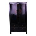 Handcrafted Storage Cabinet - Carved - 2 Door - 4 Drawer - Oriental Style - Black - Wooden