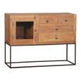 Vienna Hall Cabinet - 1 Door - 4 Drawer - Natural - Glass and Wood