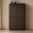 Rivano Oak Curved Hall Cabinet - 2 Door - Basalt