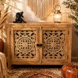 Carved Mango Wood 2 Door Hall Cabinet thumbnail