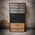 Industrial Fir Wood and Metal 1 Door 6 Drawer Cabinet thumbnail
