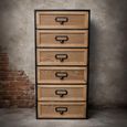 Industrial Fir Wood and Metal 6 Drawer Cabinet thumbnail