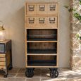 Wood and Metal Storage 2 Drawer Cabinet thumbnail