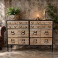 Wood and Metal 4 Door Wide Cabinet thumbnail