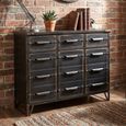Industrial Black Metal 3 Door 3 Drawer Cabinet thumbnail