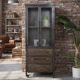Industrial Bronze Metal and Glass 2 Door Cabinet thumbnail