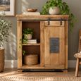 Sliding Door 1 Door Storage Unit Industrial Rustic Mango Wood and Metal thumbnail