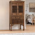 Carcassonne Walnut Teak Wood 2 Door 3 Drawer Hall Cabinet