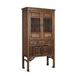 Carcassonne Walnut Teak Wood 2 Door 3 Drawer Hall Cabinet thumbnail 2