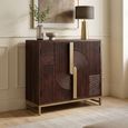 Flora Walnut Fluted Mango Wood 90cm 2 Door Hall Cabinet