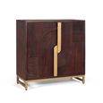 Flora Walnut Fluted Mango Wood 90cm 2 Door Hall Cabinet thumbnail 2