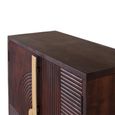 Flora Walnut Fluted Mango Wood 90cm 2 Door Hall Cabinet thumbnail 4
