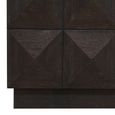 Claremont Dark Wood 2 Door Geometric Cabinet with Travertine Top