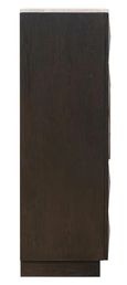 Claremont Dark Wood 2 Door Geometric Cabinet with Travertine Top