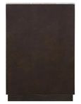 Claremont Dark Wood 2 Door Geometric Cabinet with Travertine Top
