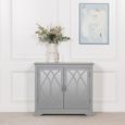 Grey Mirrored Cupboard - 2 Door