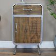 Industrial Cabinet - 1 Door - 1 Drawer - Distressed Wood and Metal