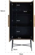 Ironville Brass Ribbed 2 Door Tall Cupboard