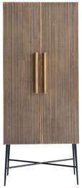 Ironville Brass Ribbed 2 Door Tall Cupboard