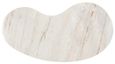 Mayfield White Marble Top 1 Door Bar Cabinet - Dark Wood Fluted Base