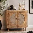 Acacia Wood and Rattan Storage 2 Door Cabinet thumbnail