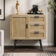 Wooden 1 Door 3 Drawer Small Storage Cabinet thumbnail
