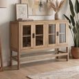 Virelle Natural Mindi Wood 4 Door Hall Cabinet