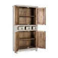 Lumen Distressed White Washed Mango Wood 2 Door 3 Drawer Hall Cabinet thumbnail 2