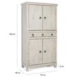 Lumen Distressed White Washed Mango Wood 2 Door 3 Drawer Hall Cabinet thumbnail 3