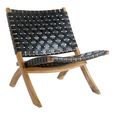 Perugia Folding Chair - Black Leather