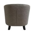 Derby Armchair - Grey Faux Leather with Footstool