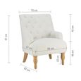Padstow Highback Armchair - White Fabric