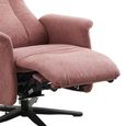 Apero Swivel Electric Recliner Armchair - Dual Motor - Rose and Black - Fabric and Metal