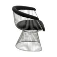 Anzio Chair - Black Velvet with Brushed Silver Base