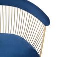Anzio Chair - Navy Blue Velvet Fabric with Brushed Gold Base