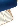 Anzio Chair - Navy Blue Velvet Fabric with Brushed Gold Base