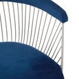 Anzio Chair - Navy Blue Velvet Fabric with Brushed Silver Base