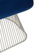 Anzio Chair - Navy Blue Velvet Fabric with Brushed Silver Base