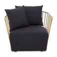 Azalea Lounge Chair - Black Fabric with Gold Metal Frame