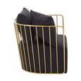 Azalea Lounge Chair - Black Fabric with Gold Metal Frame