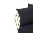 Azalea Lounge Chair - Black Fabric with Gold Metal Frame