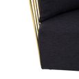 Azalea Lounge Chair - Black Fabric with Gold Metal Frame
