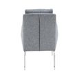 Azalea Lounge Chair - Grey Fabric with Footstool