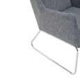 Azalea Lounge Chair - Grey Fabric with Footstool
