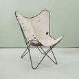 Buffalo Butterfly Chair - White and Black Cowhide
