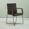 Buffalo Weave Chair - Grey - Leather with Metal