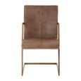 Buffalo Accent Chair - Swivel - Grey - Leather with Gold Metal