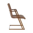 Buffalo Accent Chair - Swivel - Grey - Leather with Gold Metal