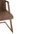 Buffalo Accent Chair - Swivel - Grey - Leather with Gold Metal